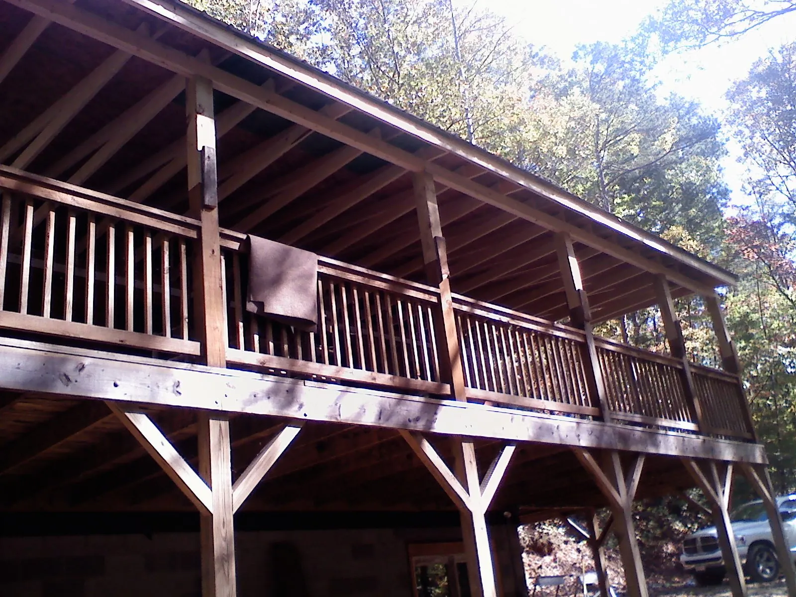 Timber framing under a new elevated porch and deck — Roof Leak Repair in Beatty by Roofing Brothers